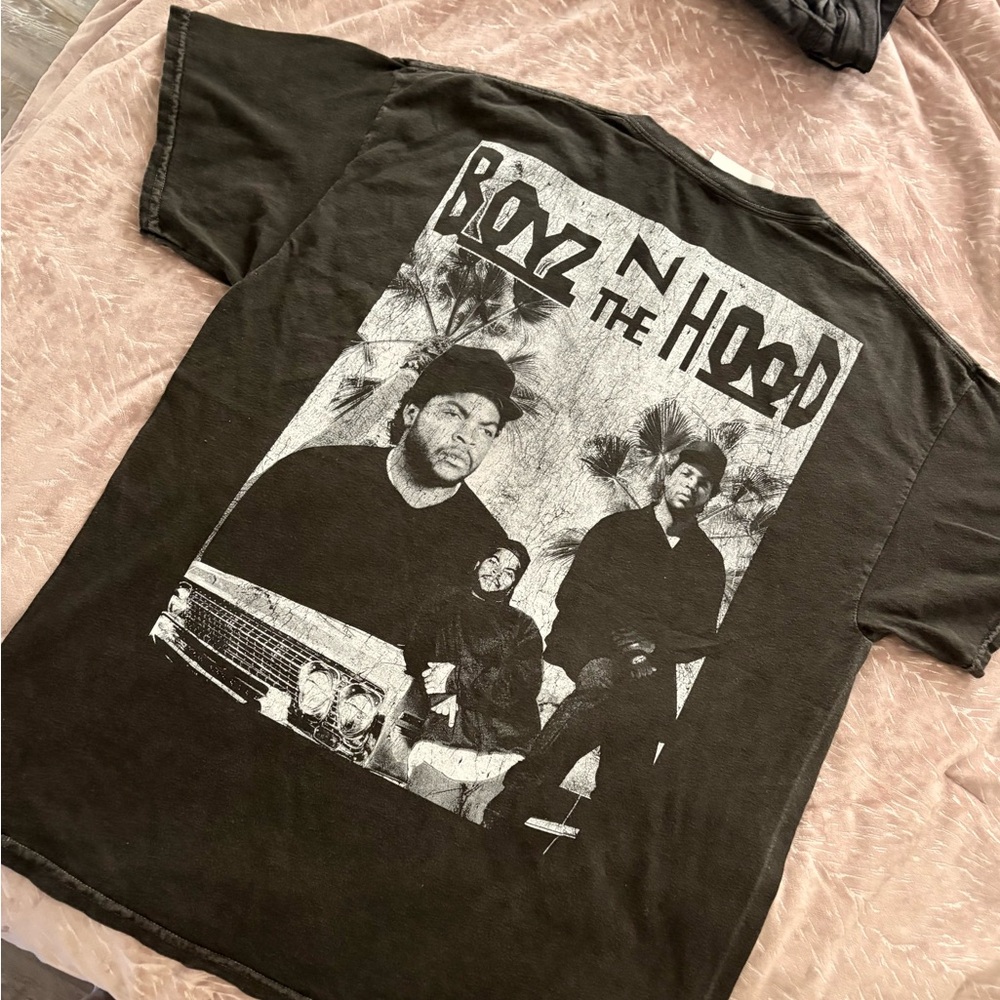 Fashion Nova Black Graphic 'Boyz N The Hood' Short Sleeve Tee